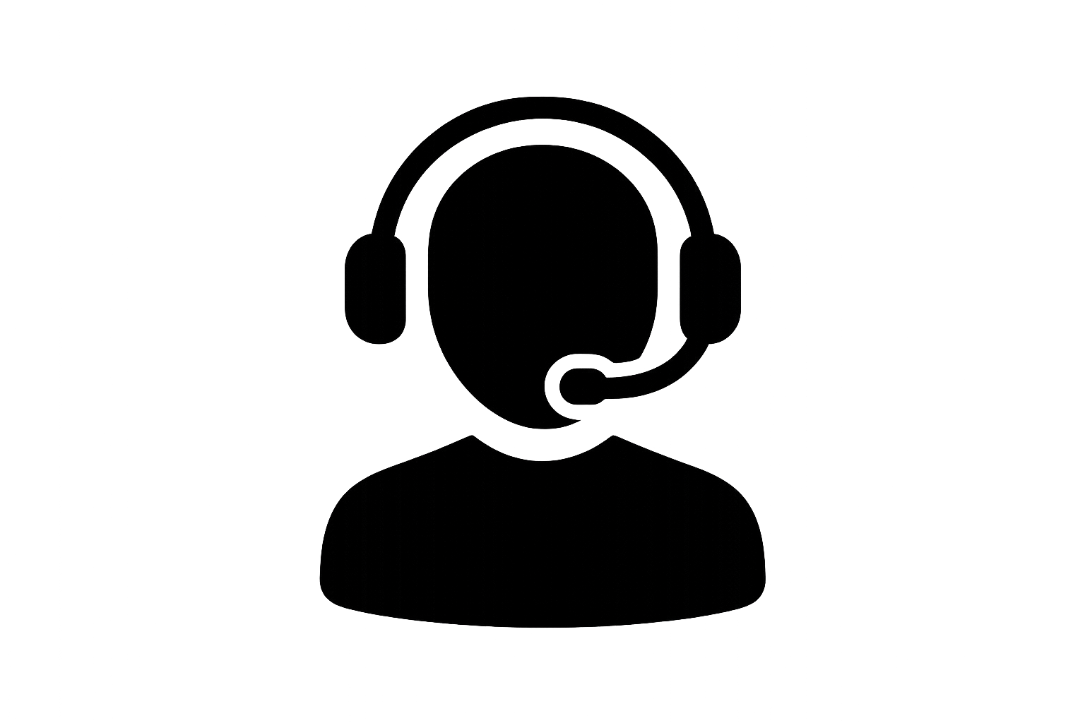 CREA UN ICONO DE ATENCION AL CLIENTE DE COLOR NEGRO SIN FONDO